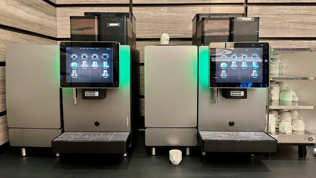 a group of coffee machines