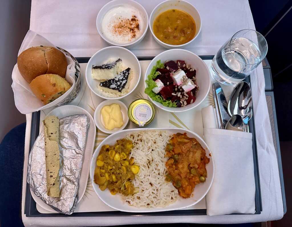 a tray of food on a table