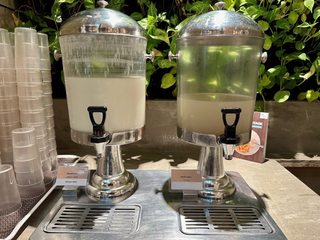 two water dispensers on a table