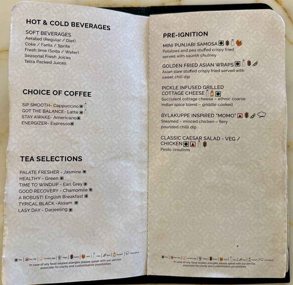 a menu of a restaurant