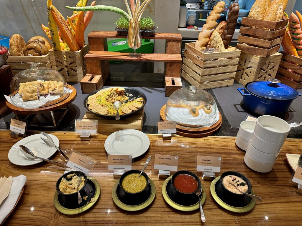 a table with food on it