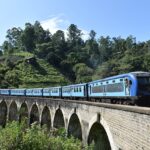 a train on a bridge