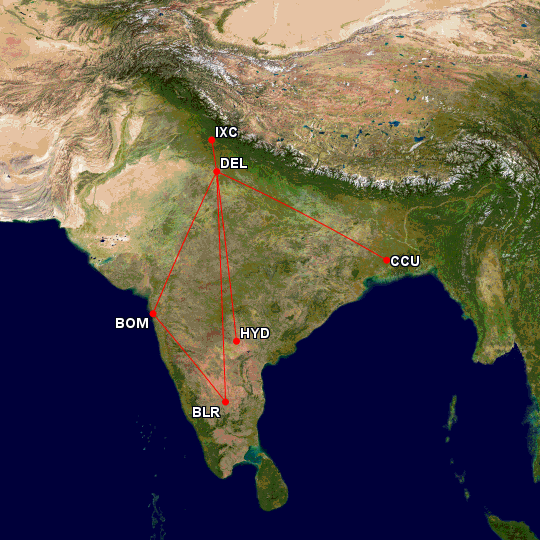 a map of the earth with red lines