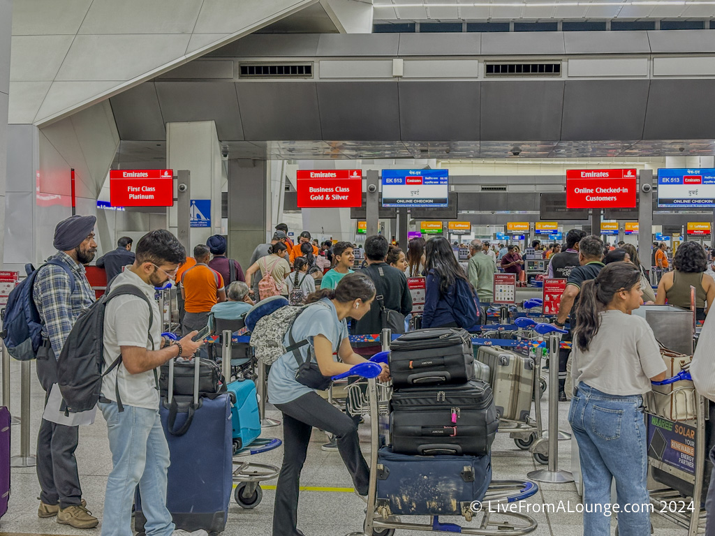 a group of people in an airport