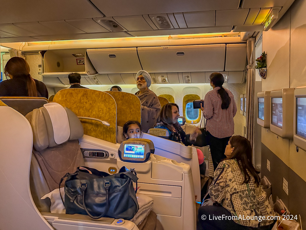 a group of people on an airplane