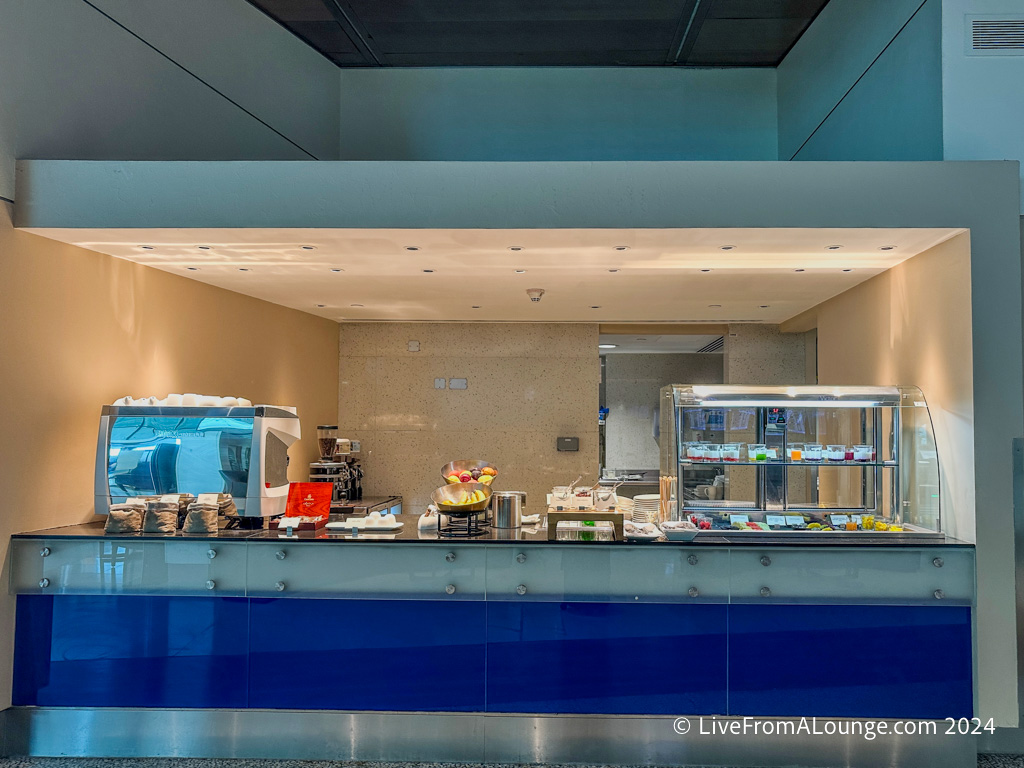 a food buffet in a room