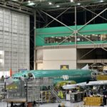 an airplane in a hangar