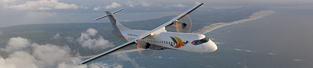 a plane flying over water