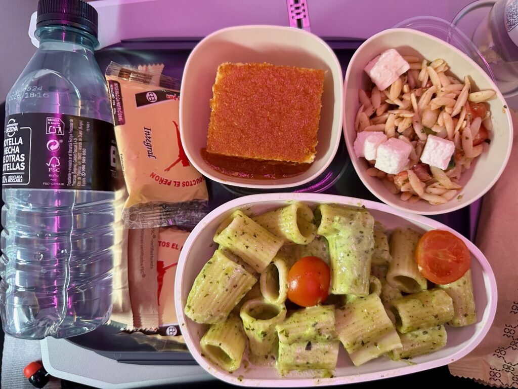 a tray of food on a table