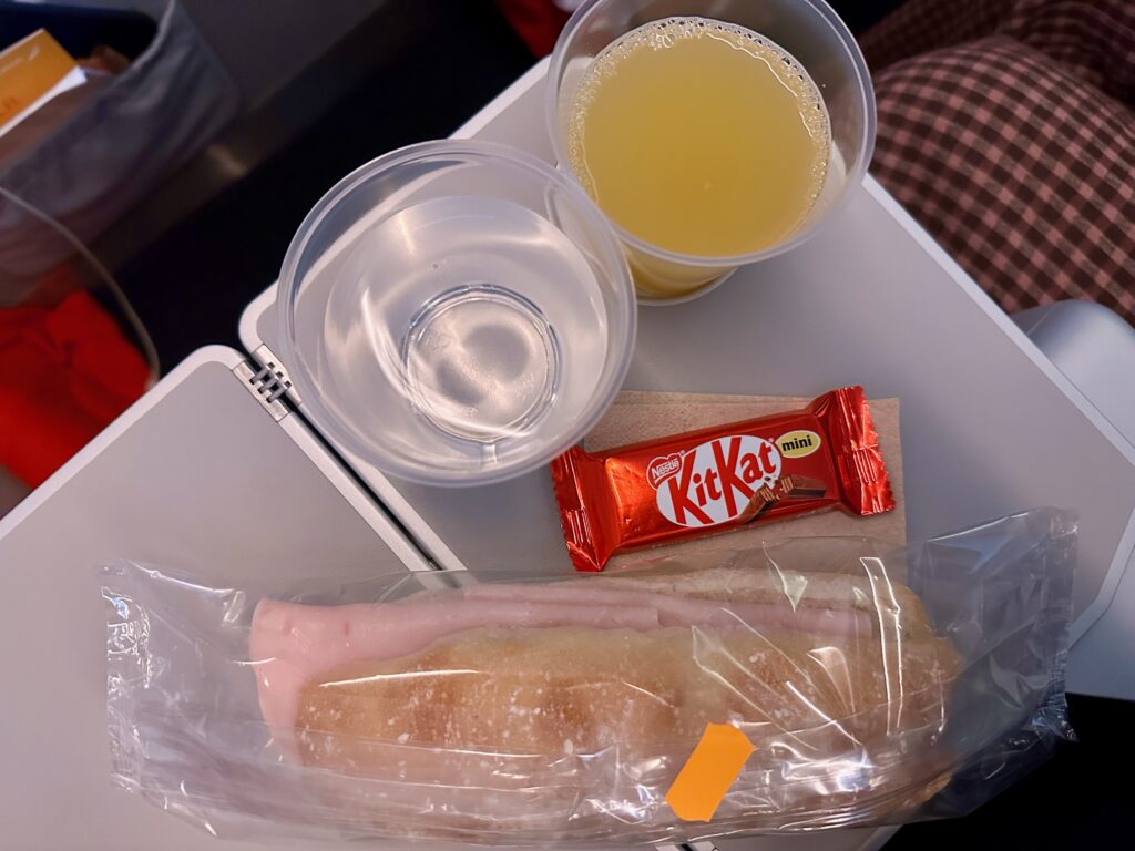 food and drinks on a table