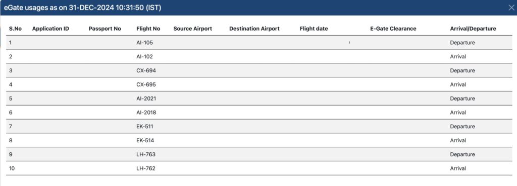 a screenshot of a flight schedule