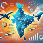 a map of india with airplanes and charts