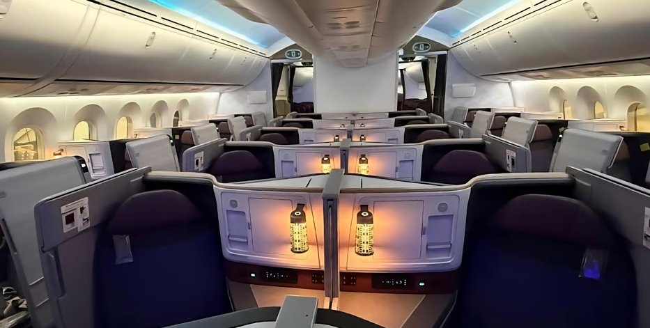 an inside of an airplane