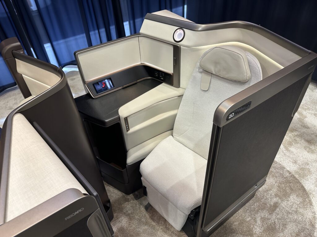 a chair with a screen on it