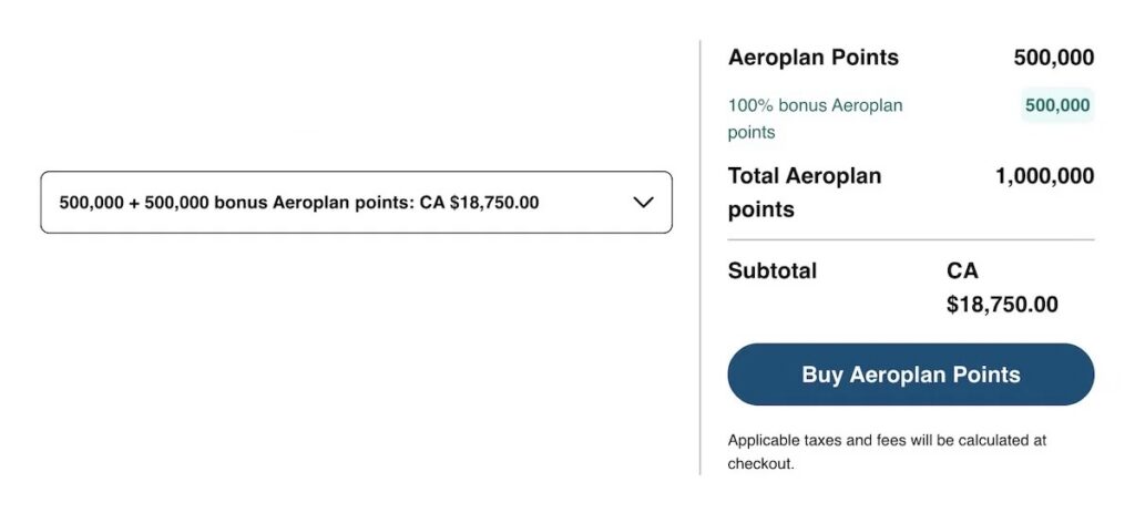 Deal: Buy Aeroplan miles with up to 110% Bonus through July 19, 2026