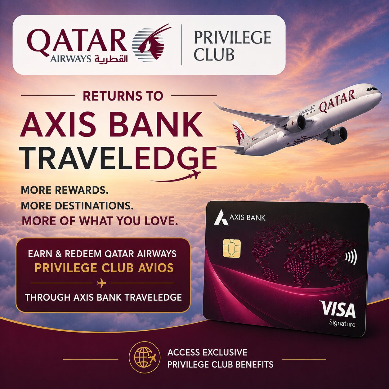 Qatar Airways Privilege Club Rejoins as a Transfer Partner with Axis Bank: Implications for Cardholders Explained Qatar Airways Privilege Club Rejoins as a Transfer Partner with Axis Bank: Implications for Cardholders Explained
